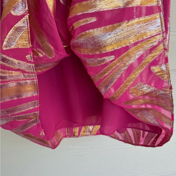 Ramy Brook Reina Dress Pink Gold Metallic V-Neck Sleeveless Mini Size 2 NWT - Picture 10 of 12